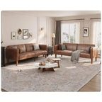 Divano letto futon convertibile 75, divano letto a due posti in pelle PU, schienale regolabile, tasche laterali, divano letto salvaspazio, marrone