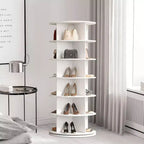 Scarpiera Rotante a 6 Livelli, Colore Bianco, Organizer per Scarpe Girevole a 360° per Ingresso/Soggiorno (1 Pezzo)