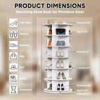 Scarpiera Rotante a 6 Livelli, Colore Bianco, Organizer per Scarpe Girevole a 360° per Ingresso/Soggiorno (1 Pezzo)