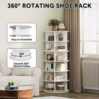 Scarpiera Rotante a 6 Livelli, Colore Bianco, Organizer per Scarpe Girevole a 360° per Ingresso/Soggiorno (1 Pezzo)