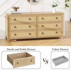 Cassettiera in Rattan a 7 Cassetti, Cassettiera Boho per Camera da Letto, Cassettiera, Organizzatore per Armadio, Cassettiera in Legno Naturale per Camera da Letto, Soggiorno, Ingresso