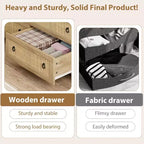 Cassettiera in Rattan a 7 Cassetti, Cassettiera Boho per Camera da Letto, Cassettiera, Organizzatore per Armadio, Cassettiera in Legno Naturale per Camera da Letto, Soggiorno, Ingresso